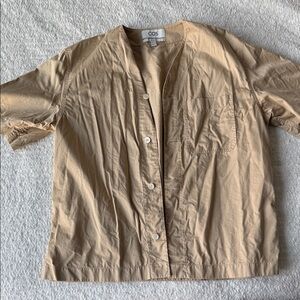 COS Tan Short-Sleeve Casual Shirt